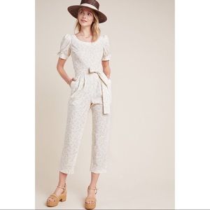 Gal Meets Glam x Anthro NWT Beige Floral Jumpsuit